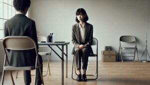 警察官採用試験の面接中
