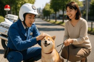 交通機動隊の白バイ警官
